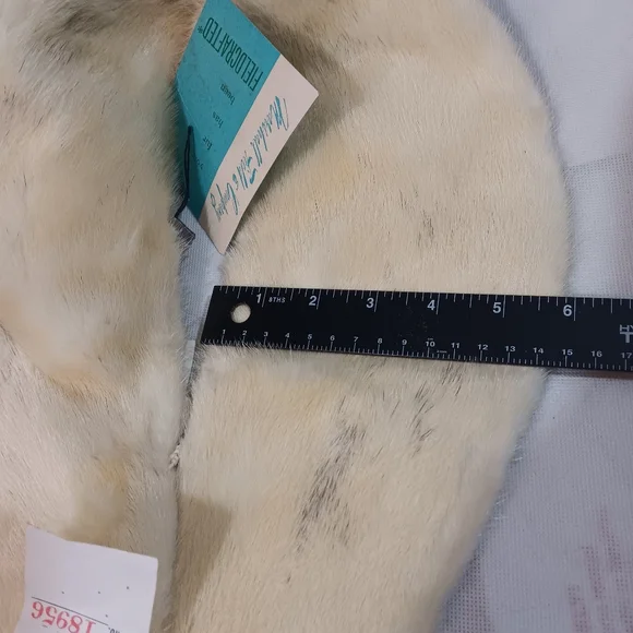 Marshall Field & Co Vintage Womens Cream Kobi Mink Collar Pin On Attachable - Picture 15 of 16